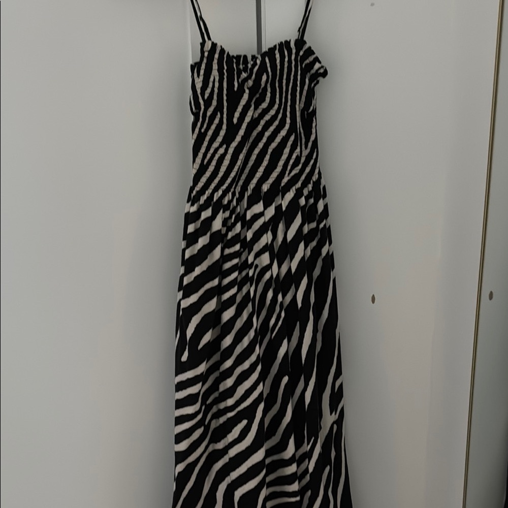 H&M Black and White Zebra Print Maxi Dress